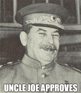 Bild på Josef Stalin som ler